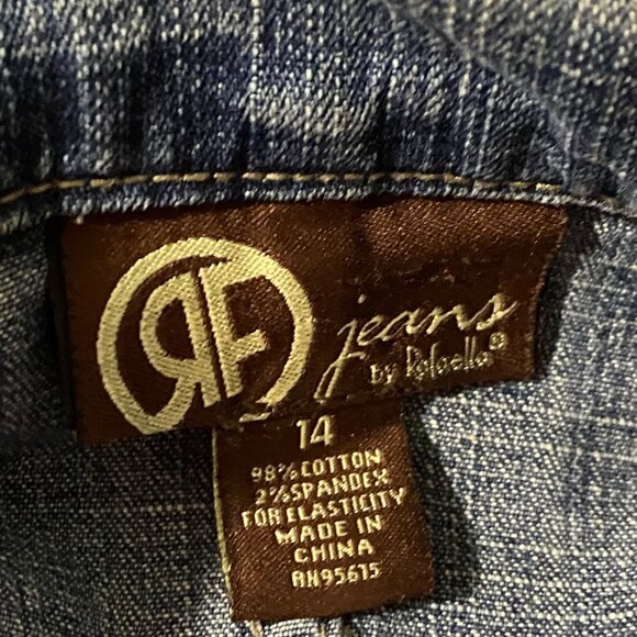 Rafella Jean Jacket Size 14 Boho Hippie Grunge Eighties Denim Blazer Pockets - Picture 5 of 6